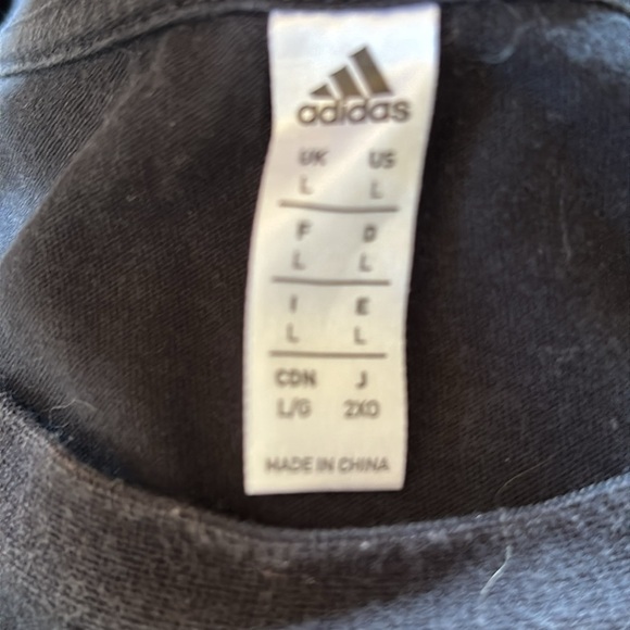 Adidas Black with Red Yellow Logo Short Sleeve Tee Shirt Size L‎ - Picture 3 of 4